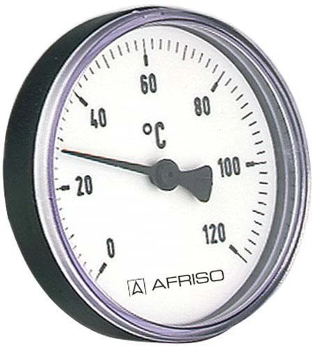 Afriso Bimetall Thermometer 0-120 Grad 63696 Gehäuse 100mm, 100mm Schaft, 1/2" Anschluss 3 Afriso Bimetall Thermometer 0-120 Grad 63696 Gehäuse 100mm, 100mm Schaft, 1/2" Anschluss