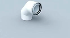 Bertrams Polyline LAS Bogen 41BG87-60 87°, Innen, Weiß, DN 60/100