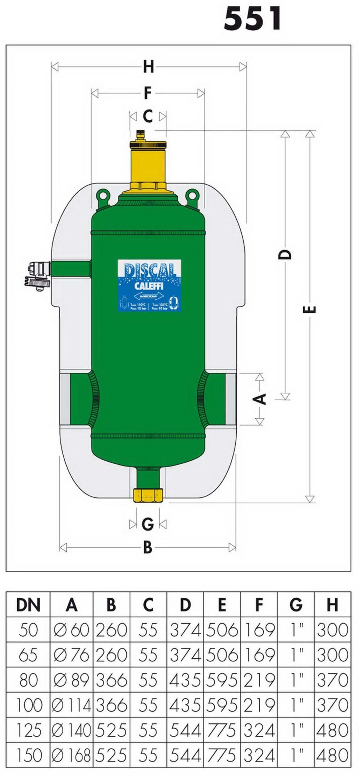Caleffi Discal Mikroblasenabscheider 551103 DN 100, Stahl-Gehäuse, Schweißanschlüsse, Mit Isolierung 4 Caleffi Discal Mikroblasenabscheider 551103 DN 100, Stahl-Gehäuse, Schweißanschlüsse, Mit Isolierung – Bild 2