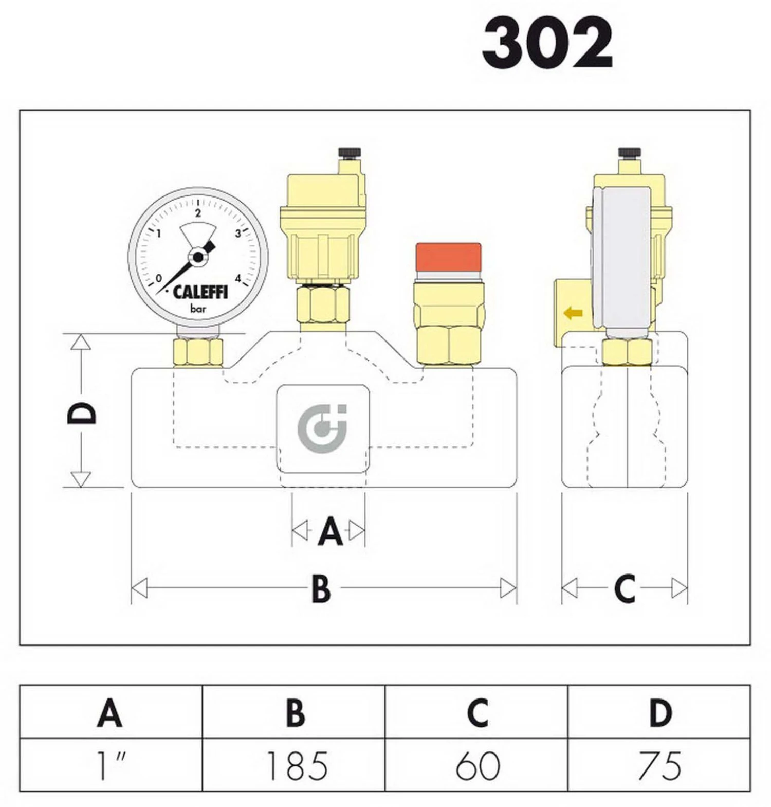 Caleffi Kesselsicherheitsgruppe 302631 1", 3 Bar, Mit Isolierung, Bis 50 KW 4 Caleffi Kesselsicherheitsgruppe 302631 1", 3 Bar, Mit Isolierung, Bis 50 KW – Bild 2