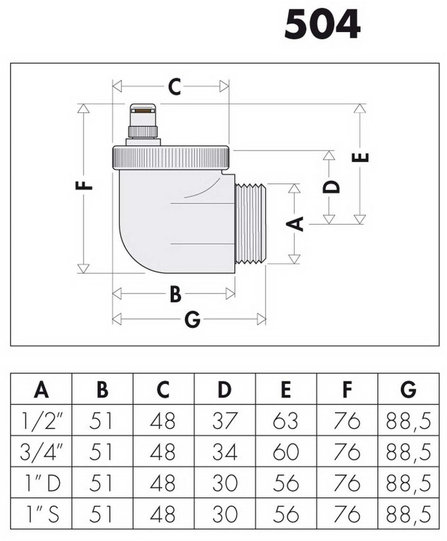 Caleffi Schnellentlüfter Aercal 1/2" AG, Pressmessing Verchromt, Automatisch, Winkelform 4 Caleffi Schnellentlüfter Aercal 1/2" AG, Pressmessing Verchromt, Automatisch, Winkelform – Bild 2