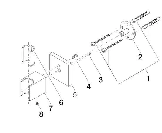 Dornbracht Symetrics Wandbrausehalter 28050980-99 Mit Rosette 60 X 60 Mm, Dark Platinum Matt 5 Dornbracht Symetrics Wandbrausehalter 28050980-99 Mit Rosette 60 X 60 Mm, Dark Platinum Matt – Bild 3