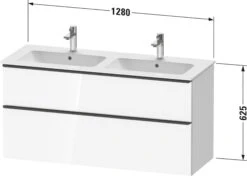 Duravit D-Neo Waschtisch-Unterschrank DE436502222 128 X 46,2 Cm, Weiß Hochglanz, Wandhängend, 1 Schubkasten, 1 Auszug -Badezimmerbedarf Geschäft Duravit D Neo Waschtisch Unterschrank DE436502222 128 x 462 cm Weiss Hochglanz wandhaengend 1 Schubkasten 1 Auszug 5