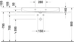 Duravit DuraSquare Waschtisch 23531000701 Weiss Wondergliss, 100x47cm, Ohne Hahnloch -Badezimmerbedarf Geschäft Duravit DuraSquare Waschtisch 23531000701 weiss wondergliss 100x47cm ohne Hahnloch 5