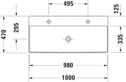 Duravit DuraSquare Waschtisch 23531000701 Weiss Wondergliss, 100x47cm, Ohne Hahnloch -Badezimmerbedarf Geschäft Duravit DuraSquare Waschtisch 23531000701 weiss wondergliss 100x47cm ohne Hahnloch 8