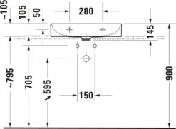 Duravit DuraSquare Waschtisch Geschliffen 23566000791 60x40cm, Ohne Überlauf, Mit Hahnlochbank, Ohne Hahnloch, Weiß WonderGliss -Badezimmerbedarf Geschäft Duravit DuraSquare Waschtisch geschliffen 23566000791 60x40cm ohne Ueberlauf mit Hahnlochbank ohne Hahnloch weiss WonderGliss 2