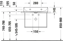Duravit DuraSquare Waschtisch Geschliffen 23566000791 60x40cm, Ohne Überlauf, Mit Hahnlochbank, Ohne Hahnloch, Weiß WonderGliss -Badezimmerbedarf Geschäft Duravit DuraSquare Waschtisch geschliffen 23566000791 60x40cm ohne Ueberlauf mit Hahnlochbank ohne Hahnloch weiss WonderGliss 3