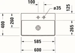 Duravit DuraSquare Waschtisch Geschliffen 23566000791 60x40cm, Ohne Überlauf, Mit Hahnlochbank, Ohne Hahnloch, Weiß WonderGliss -Badezimmerbedarf Geschäft Duravit DuraSquare Waschtisch geschliffen 23566000791 60x40cm ohne Ueberlauf mit Hahnlochbank ohne Hahnloch weiss WonderGliss 4