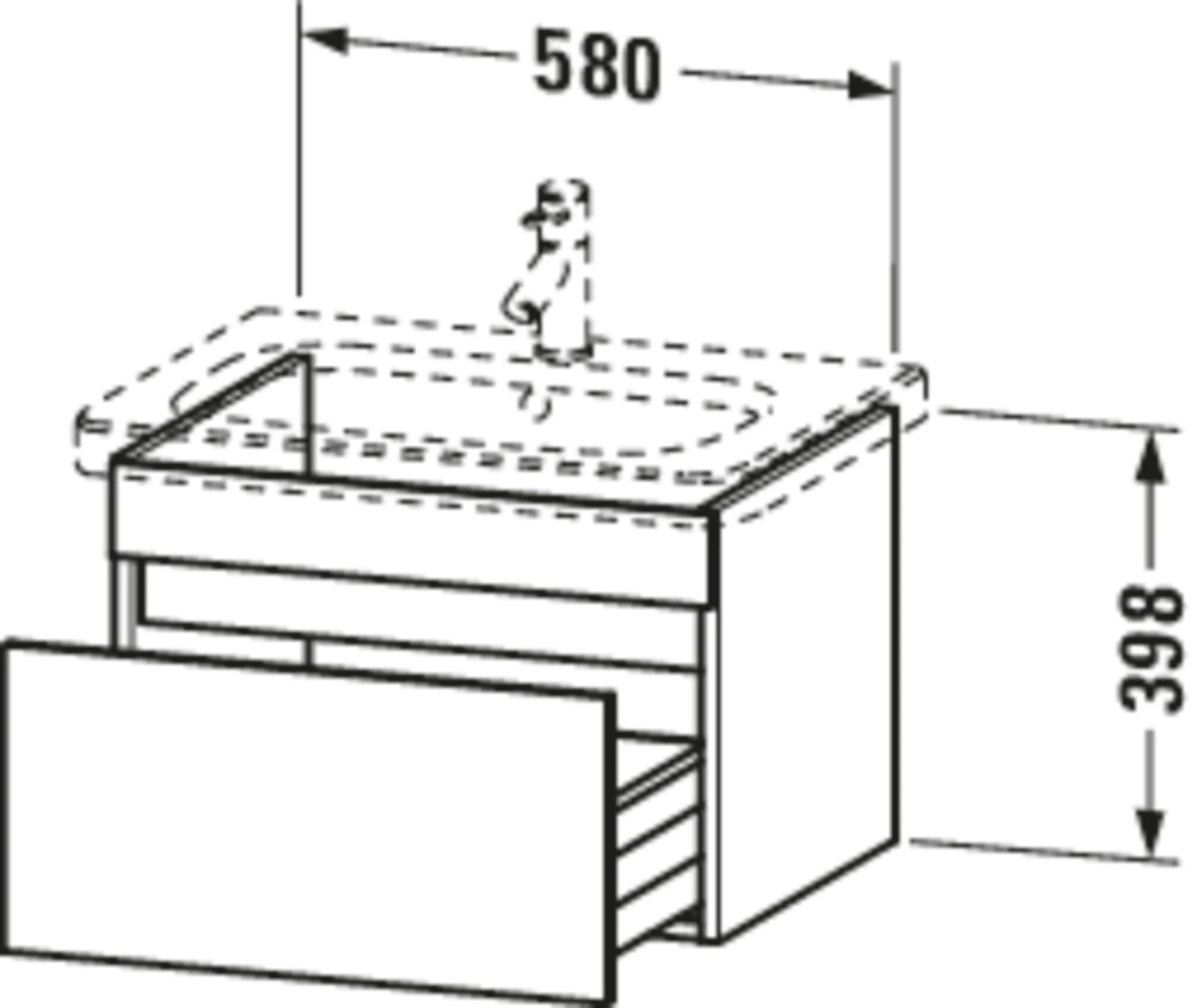 Duravit DuraStyle Waschtischunterbau DS638002222 Weiß Hochglanz, 58x44,8x39,8cm, 1 Auszug 4 Duravit DuraStyle Waschtischunterbau DS638002222 Weiß Hochglanz, 58x44,8x39,8cm, 1 Auszug – Bild 2