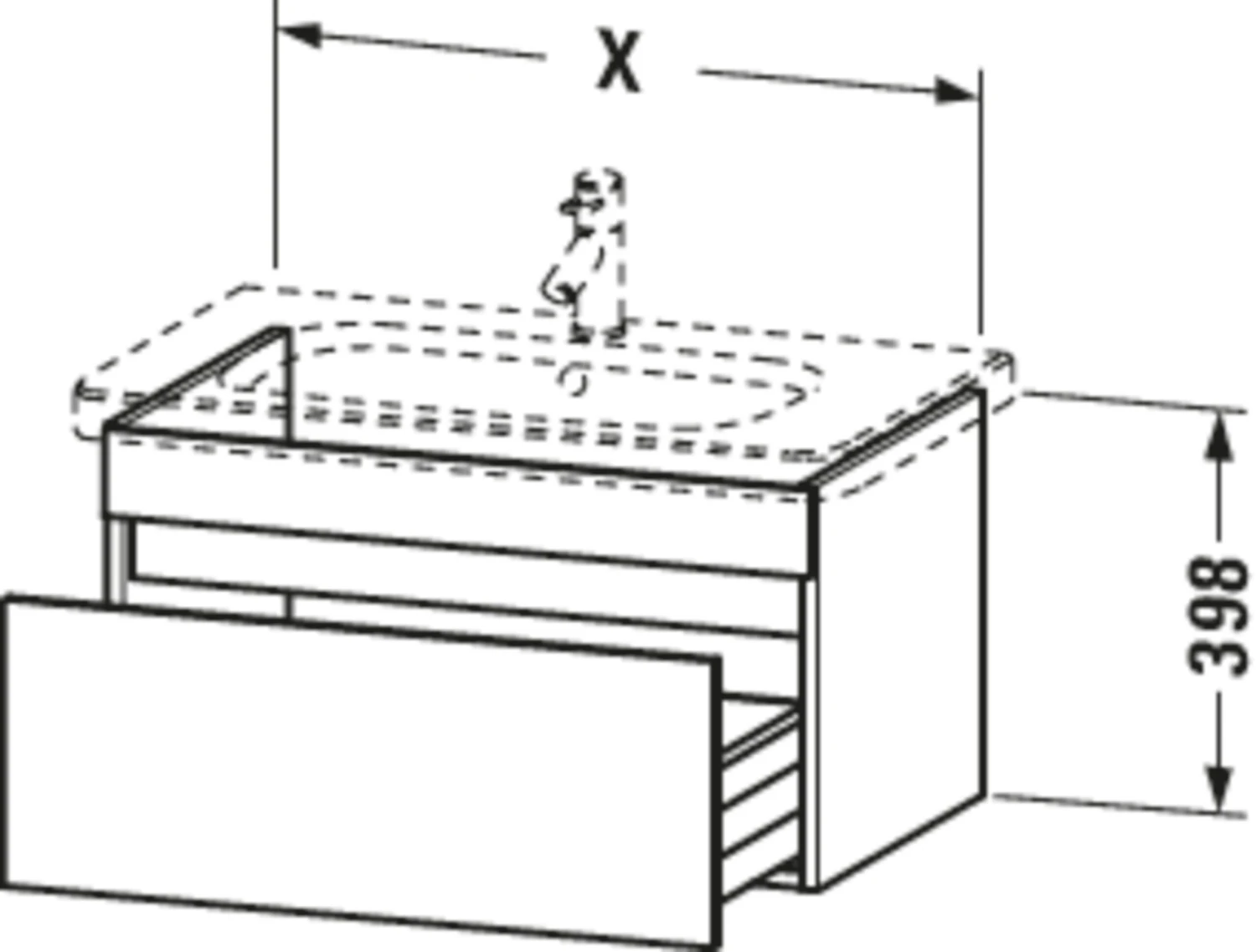Duravit DuraStyle Waschtischunterbau DS638002222 Weiß Hochglanz, 58x44,8x39,8cm, 1 Auszug 5 Duravit DuraStyle Waschtischunterbau DS638002222 Weiß Hochglanz, 58x44,8x39,8cm, 1 Auszug – Bild 3