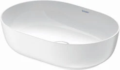 Duravit Luv Aufsatz-Waschtisch 03795026001 50x35cm, Geschliffen, Ohne Überlauf, Ohne Hahnlochbank, Weiß/weiß WonderGliss