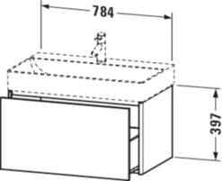 Duravit XSquare Waschtisch-Unterschrank XS406209191 78,4x39,7x46cm, 1 Auszug, Taupe -Badezimmerbedarf Geschäft Duravit XSquare Waschtisch Unterschrank XS406209191 784x397x46cm 1 Auszug Taupe 3