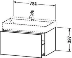 Duravit XSquare Waschtisch-Unterschrank XS406209191 78,4x39,7x46cm, 1 Auszug, Taupe -Badezimmerbedarf Geschäft Duravit XSquare Waschtisch Unterschrank XS406209191 784x397x46cm 1 Auszug Taupe 4