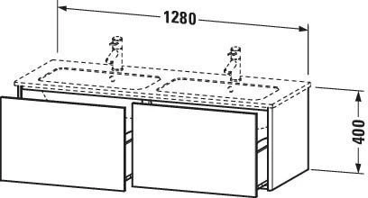 Duravit XSquare Waschtisch-Unterschrank XS407504747 128x40x47,8cm, 2 Auszüge, Stone Blue Hochglanz 5 Duravit XSquare Waschtisch-Unterschrank XS407504747 128x40x47,8cm, 2 Auszüge, Stone Blue Hochglanz – Bild 3