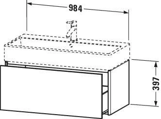 Duravit XSquare Waschtisch-Unterschrank XS409601818 98,4x39,7x46cm, 1 Auszug, Weiß Matt 5 Duravit XSquare Waschtisch-Unterschrank XS409601818 98,4x39,7x46cm, 1 Auszug, Weiß Matt – Bild 3