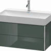 Duravit XSquare Waschtisch-Unterschrank XS416203838 78,4x39,7x46cm, 2 Schubkästen, Dolomiti Grey Hochglanz