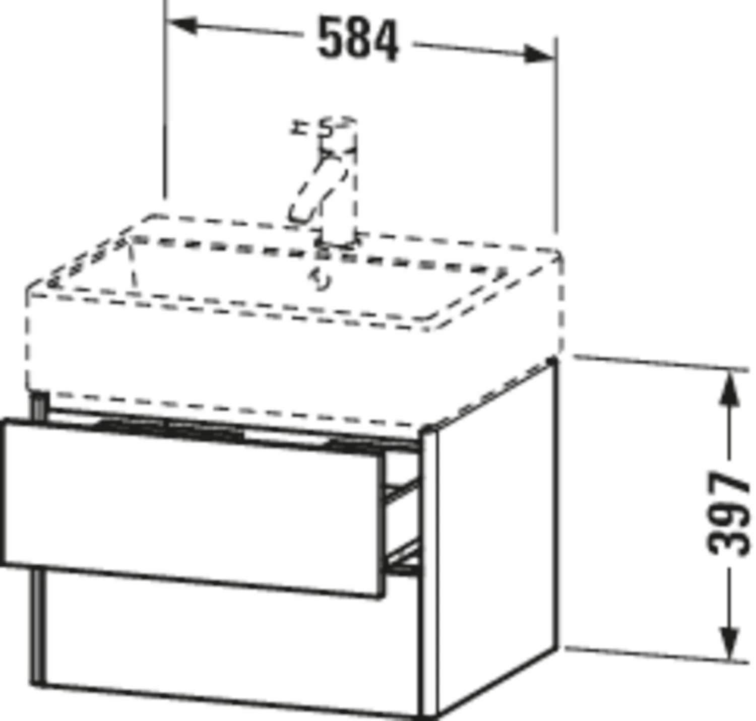 Duravit XSquare Waschtisch-Unterschrank XS419303636 58,4x39,7x46cm, 2 Schubkästen, Weiß Seidenmatt 4 Duravit XSquare Waschtisch-Unterschrank XS419303636 58,4x39,7x46cm, 2 Schubkästen, Weiß Seidenmatt – Bild 2