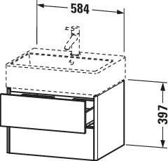 Duravit XSquare Waschtisch-Unterschrank XS419303636 58,4x39,7x46cm, 2 Schubkästen, Weiß Seidenmatt 5 Duravit XSquare Waschtisch-Unterschrank XS419303636 58,4x39,7x46cm, 2 Schubkästen, Weiß Seidenmatt – Bild 3