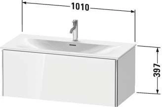 Duravit XSquare Waschtisch-Unterschrank XS422504343 101x39,7x47,8cm, Basalt Matt, 1 Auszug 5 Duravit XSquare Waschtisch-Unterschrank XS422504343 101x39,7x47,8cm, Basalt Matt, 1 Auszug – Bild 3