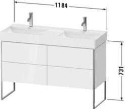 Duravit XSquare Waschtisch-Unterschrank XS445604343 118,4x73,1x46cm, 4 Auszüge, Basalt Matt -Badezimmerbedarf Geschäft Duravit XSquare Waschtisch Unterschrank XS445604343 1184x731x46cm 4 Auszuege Basalt matt 2