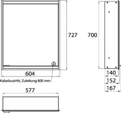 Emco Asis Prime 2 Lichtspiegelschrank 949706032 600mm, 1Tür, Verspiegelte Glasrückwand, Lichtpaket -Badezimmerbedarf Geschäft Emco Asis Prime 2 Lichtspiegelschrank 949706032 600mm 1Tuer verspiegelte Glasrueckwand Lichtpaket 7