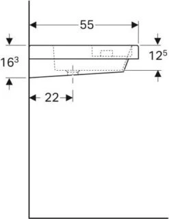 Geberit Bambini Waschtisch 162700000 60 X 55 Cm, Mit Hahnloch Rechts, Mit Überlauf, Weiß -Badezimmerbedarf Geschäft Geberit Bambini Waschtisch 162700000 60 x 55 cm mit Hahnloch rechts mit Ueberlauf weiss 2