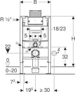 Geberit Duofix Wand-WC-Element 111003001 BH 82 Cm, Mit Omega UP-Spülkasten 12 Cm -Badezimmerbedarf Geschäft Geberit Duofix Wand WC Element 111003001 BH 82 cm mit Omega UP Spuelkasten 12 cm 2