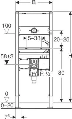 Geberit Duofix Waschtisch-Element 111561001 BH 130cm, Für AP-Wandarmatur Mit UP-Funktionsbox -Badezimmerbedarf Geschäft Geberit Duofix Waschtisch Element 111561001 BH 130cm fuer AP Wandarmatur mit UP Funktionsbox 2