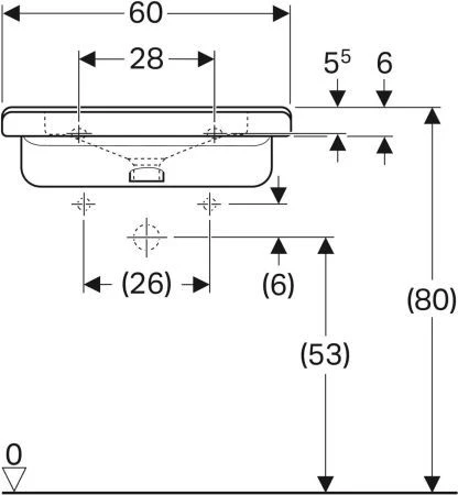 Geberit Renova Comfort Waschtisch 128661600 60 X 55cm, Weiss, KeraTect, Ohne Hahnloch/Überlauf 5 Geberit Renova Comfort Waschtisch 128661600 60 X 55cm, Weiss, KeraTect, Ohne Hahnloch/Überlauf – Bild 3