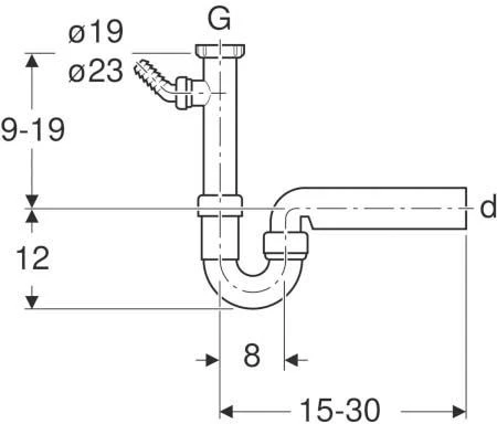 Geberit Rohrbogengeruchsverschluss 152713111 11/2" X 40 Mm, Mit Winkelschlauchtülle, Abgang Horizontal, Für Spülbecken, Weiß 4 Geberit Rohrbogengeruchsverschluss 152713111 11/2" X 40 Mm, Mit Winkelschlauchtülle, Abgang Horizontal, Für Spülbecken, Weiß – Bild 2