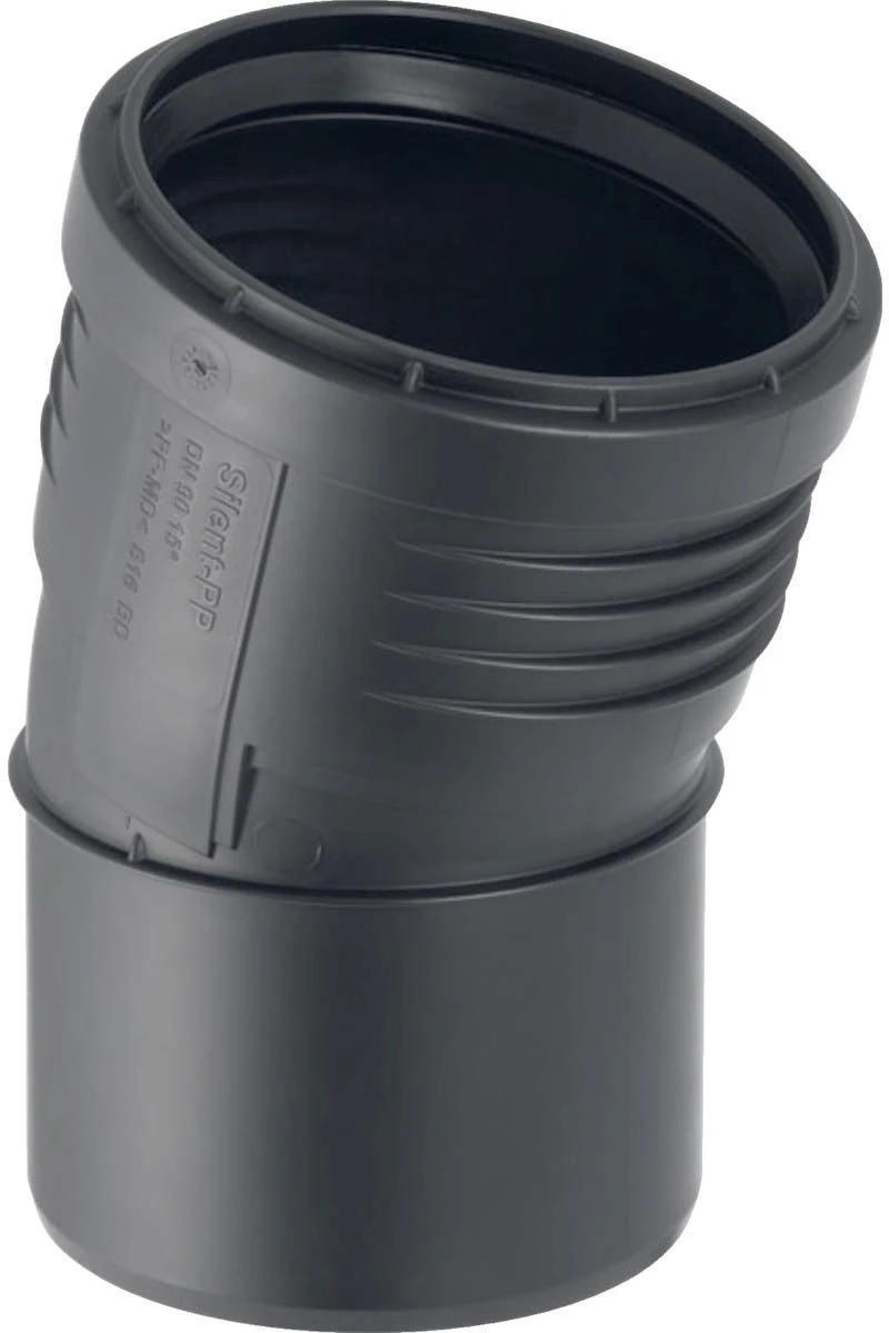 Geberit Silent PP Bogen 390620141 DN 125, 15°, Schalloptimiert 3 Geberit Silent PP Bogen 390620141 DN 125, 15°, Schalloptimiert