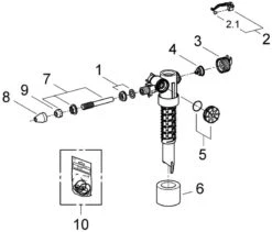 Grohe Füllventil 37092000 DN 15, Mit Versatzausgleichsstück -Badezimmerbedarf Geschäft Grohe Fuellventil 37092000 DN 15 mit Versatzausgleichsstueck 2