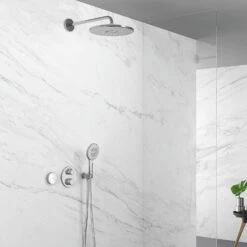 Grohe Rainshower Kopfbrauseset 26640000 Chrom, Brausenarm 42,2 Cm, 2 Strahlarten -Badezimmerbedarf Geschäft Grohe Rainshower Kopfbrauseset 26640000 chrom Brausenarm 422 cm 2 Strahlarten 3