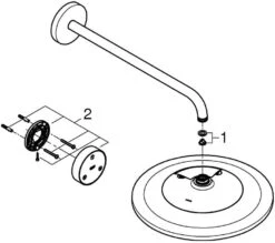 Grohe Rainshower Kopfbrauseset 26640000 Chrom, Brausenarm 42,2 Cm, 2 Strahlarten -Badezimmerbedarf Geschäft Grohe Rainshower Kopfbrauseset 26640000 chrom Brausenarm 422 cm 2 Strahlarten 5