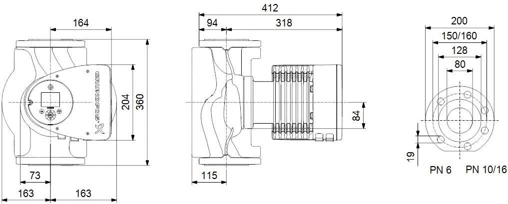 Grundfos Magna3 Heizungsumwälzpumpe 97924711 100-40F, 450 Mm, PN 16, 230 V 4 Grundfos Magna3 Heizungsumwälzpumpe 97924711 100-40F, 450 Mm, PN 16, 230 V – Bild 2