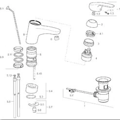 Hansa Waschtischarmatur Hansamix 01192183 Chrom, Mit Ablaufgarnitur, Schwenkbar -Badezimmerbedarf Geschäft Hansa Waschtischarmatur Hansamix 01192183 chrom mit Ablaufgarnitur schwenkbar 2