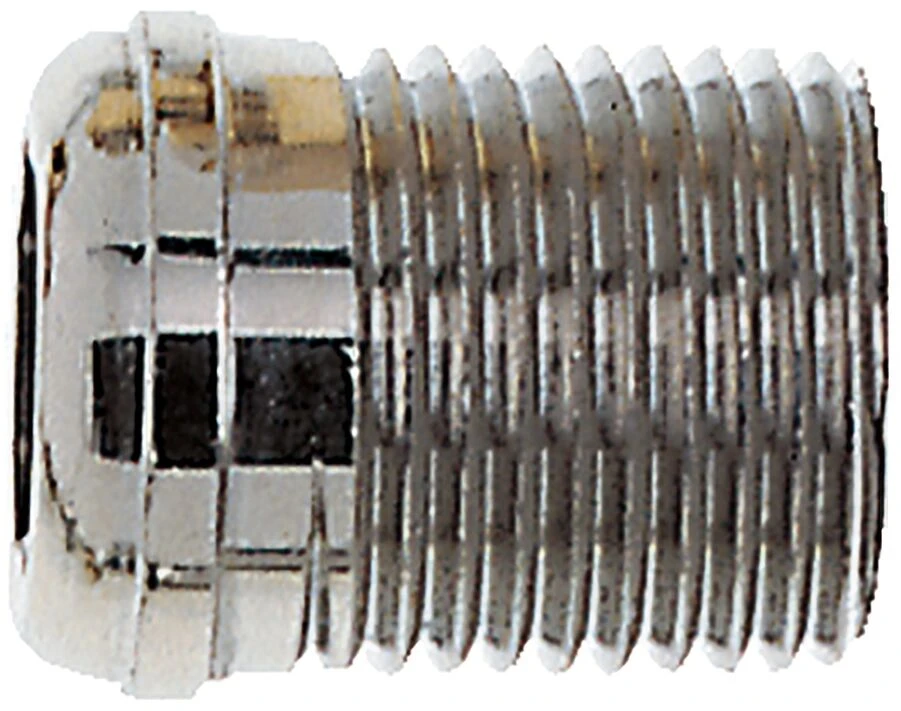 Heimeier Schraubnippel 2202-01.010 R 3/8, 27mm, Normallänge, Messing Vernickelt 3 Heimeier Schraubnippel 2202-01.010 R 3/8, 27mm, Normallänge, Messing Vernickelt