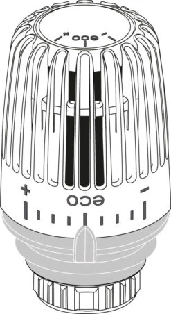Heimeier Thermostat-Kopf 6071-43.500 Diebstahlsicherung, Mit Nullstellung, Weiß, Standard