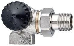 Heimeier Thermostat-Ventilunterteil 2341-02.000 Rp 1/2xR 1/2, Winkeleck, Rotguss, Links, Geringer Widerstand