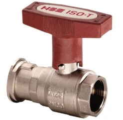 Hermann Schmidt Heizungs-ISO-Pumpenkugelhahn H0181479032 Messing Vernickelt, 11/4", Mit Schwerkraftbremse Und T-Griff, PN 30