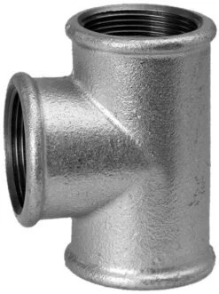 Hermann Schmidt Temperguss 130 T-Stück 13130025 DN 25, 1", Egal, IG/IG/IG, Verzinkt