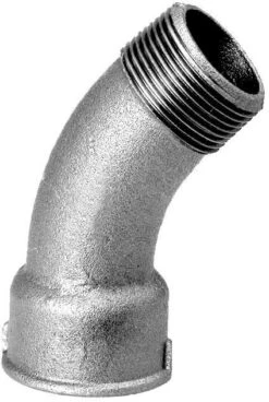 Hermann Schmidt Temperguss 40 Bogen 13040015 DN 15, 1/2", 45°, IG/AG, Verzinkt