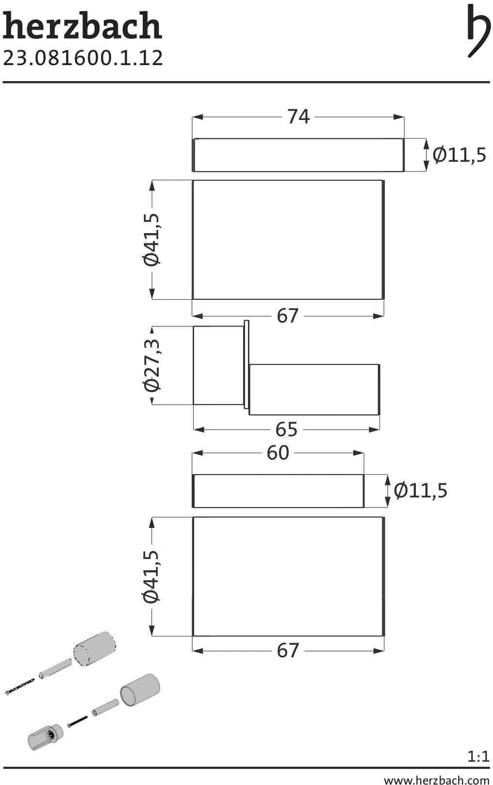 Herzbach Deep Black Unterputz-Verlängerung 23.081600.1.12 Schwarz Matt, 30mm, Nicht Kürzbar 4 Herzbach Deep Black Unterputz-Verlängerung 23.081600.1.12 Schwarz Matt, 30mm, Nicht Kürzbar – Bild 2