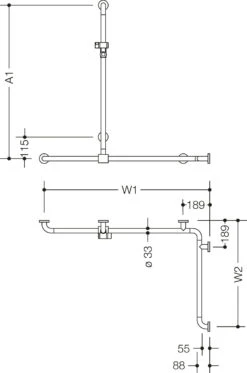 Hewi 801 Duschhandlauf 801.35.3S98 Sonderlänge, Signalweiß, Mit Brausehalterstange -Badezimmerbedarf Geschäft Hewi 801 Duschhandlauf 801.35.3S98 Sonderlaenge signalweiss mit Brausehalterstange 2