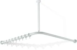 Hewi 801 Vorhangstange 801.34.12092 1500 X 1500 Mm, 28 Vorhangringe, Anthrazitgrau