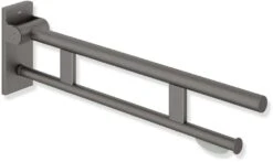 Hewi System 900 Mobiler Stützklappgriff 900.50.40860DX Ausladung 850 Mm, Edelstahl Pulverbeschichtet Weiß Tiefmatt, WC-Papierhalter