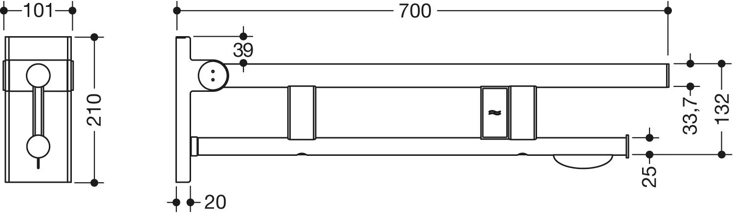 Hewi System 900 Mobiler Stützklappgriff 900.50.41060DC Ausladung 700 Mm, Edelstahl Pulverbeschichtet Schwarz Tiefmatt, Links 4 Hewi System 900 Mobiler Stützklappgriff 900.50.41060DC Ausladung 700 Mm, Edelstahl Pulverbeschichtet Schwarz Tiefmatt, Links – Bild 2