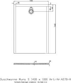 Hoesch Muna S Mineralguss-Duschwanne 4270XA.730 140 X 100 X 3 Cm, Steingrau, Solique -Badezimmerbedarf Geschäft Hoesch Muna S Mineralguss Duschwanne 4270XA.730 140 x 100 x 3 cm Steingrau Solique 1