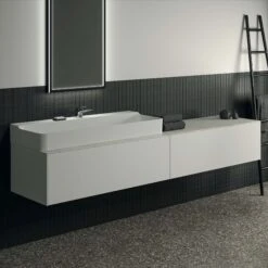 Ideal Standard Conca Keramik-Waschtisch-Platte T4343DH Ausladung 50,5cm, 240 X 50,5 X 0,6 Cm, Mamor Calacatta -Badezimmerbedarf Geschäft Ideal Standard Conca Keramik Waschtisch Platte T4343DH Ausladung 505cm 240 x 505 x 06 cm Mamor Calacatta 4