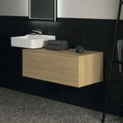Ideal Standard Conca Waschtisch-Unterschrank T4313Y6 Ohne Ausschnitt, 1 Auszug, 100x50,5x37 Cm, Eiche Hell Furnier -Badezimmerbedarf Geschäft Ideal Standard Conca Waschtisch Unterschrank T4313Y6 ohne Ausschnitt 1 Auszug 100x505x37 cm Eiche hell Furnier 3